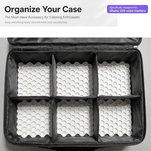 Marker Organizer Insert Compatible with Ohuhu 216 Color Marker Case,36 * 6 Separate Base for Mark Pen(Black),Keeps Markers Neat & Secure in Saudi Arabia