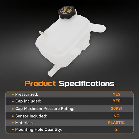 BRTEC Coolant Overflow Reservoir Expansion Tank W/ Cap Compatible with Buick Encore Chevy Trax 2013-2019 in Kuwait
