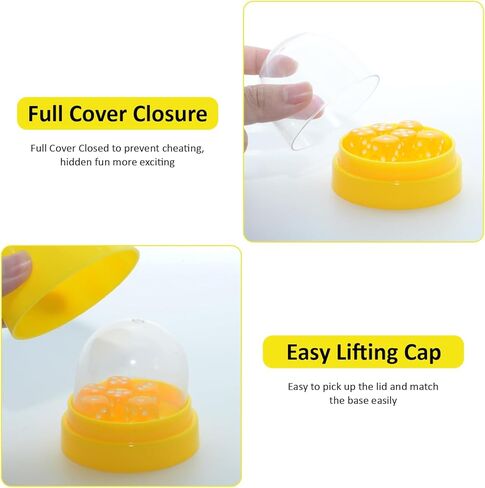 Upgraded 12 Dice Cups Set, Transparent Anti-Cheat Shaker with Lids, 2 Pack (Red & Yellow) for Yacht, Farkle, Liar's Dice, Board Games, Travel in Saudi Arabia