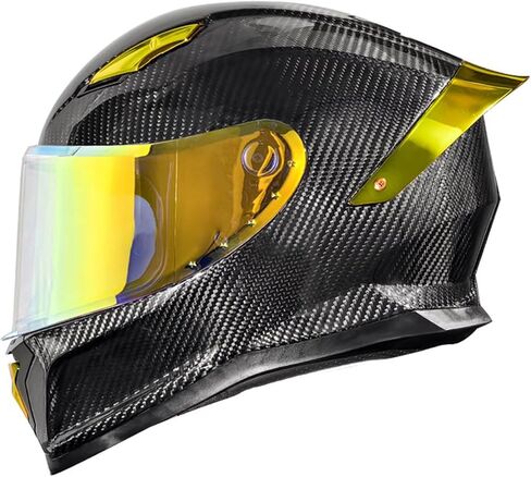 Motorcycle Carbon Fiber Full Face Helmets, with Spoiler Sport Touring Street Moped Scooter Chopper ATV Snowmobile Motorcycle Helmet, DOT Approved in Saudi Arabia