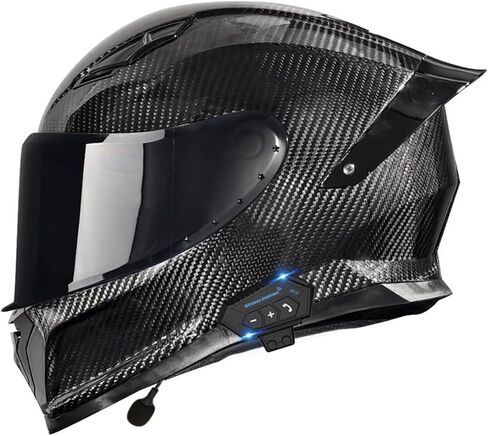 Motorcycle Carbon Fiber Full Face Helmets, with Spoiler Sport Touring Street Moped Scooter Chopper ATV Snowmobile Motorcycle Helmet, DOT Approved in Saudi Arabia