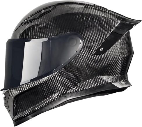Motorcycle Carbon Fiber Full Face Helmets, with Spoiler Sport Touring Street Moped Scooter Chopper ATV Snowmobile Motorcycle Helmet, DOT Approved in Saudi Arabia