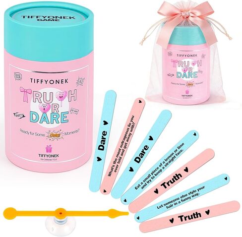 Slumber Party Games for Girls Ages 8-12 10-14 - Fun Sleepover Activities & Board Games for Teens - 60 Truths and Dares Question or Challenge Game - Birthday Gift for Tween Girls (Pink) in Saudi Arabia
