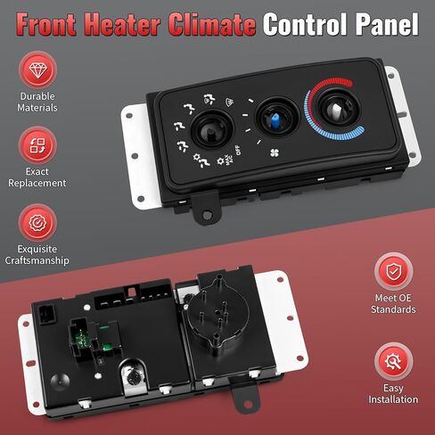 Climate Control Module Panel Compatible with Dodge Ram 1500 Pickup1999-2001, Ram 2500 3500 Pickup 1999-2002, A/C Heater Control Replacement Without Power Mirrors Replace 68171480AA 5015734AA HS364 in Saudi Arabia