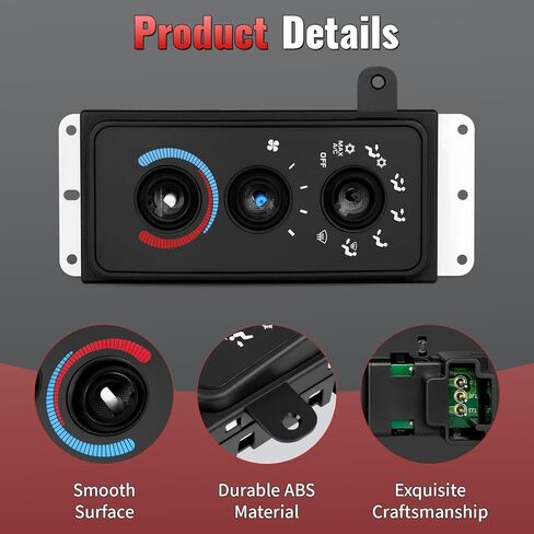 Climate Control Module Panel Compatible with Dodge Ram 1500 Pickup1999-2001, Ram 2500 3500 Pickup 1999-2002, A/C Heater Control Replacement Without Power Mirrors Replace 68171480AA 5015734AA HS364 in Saudi Arabia