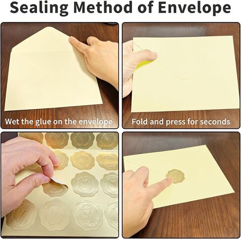 10 Pack 5x7 Inch Envelopes with Gold Seal Stickers, A7 Envelopes for Wedding Invitations, Greeting Card (10, Beige) in Saudi Arabia
