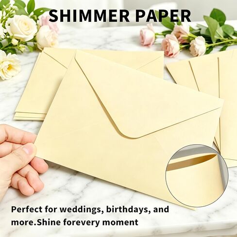 10 Pack 5x7 Inch Envelopes with Gold Seal Stickers, A7 Envelopes for Wedding Invitations, Greeting Card (10, Beige) in Saudi Arabia