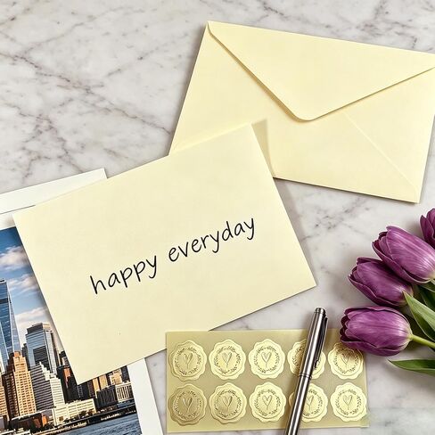 10 Pack 5x7 Inch Envelopes with Gold Seal Stickers, A7 Envelopes for Wedding Invitations, Greeting Card (10, Beige) in Saudi Arabia