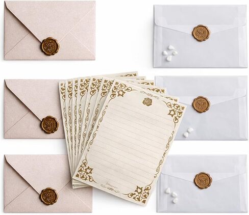 Writing Paper Set - Vintage Envelopes with Wax Seal Stickers and Retro Stationery for Letters and Gifts in Saudi Arabia