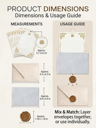 Writing Paper Set - Vintage Envelopes with Wax Seal Stickers and Retro Stationery for Letters and Gifts in Saudi Arabia