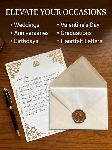 Writing Paper Set - Vintage Envelopes with Wax Seal Stickers and Retro Stationery for Letters and Gifts in Saudi Arabia