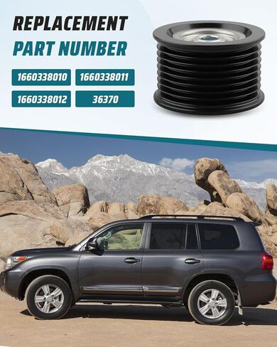 بكرة تباطؤ حزام التوقيت تناسب Toyota Tundra 2007-2021 Sequoia 2008-2017 Land Cruiser 2008-2011 2013-2021، بكرة شد اعوج، استبدال 1660338010 1660338011 in Kuwait