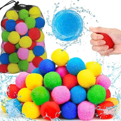 100pcs Reusable Water Balloons Quick Fill Sponge Balls Easter Beach Pool Toys, Outdoor Summer Yard Water Fight Party Games for Summer Fun and Party Favors in Saudi Arabia