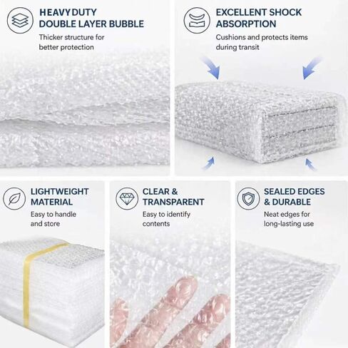 30x39Inch Bubble wrap for packing, Transparent Extra Large bubble wrap pouches,Canvas Artwork, Mirrors, Furniture Parts, Tv Screens, And More. (5Pcs) in Saudi Arabia