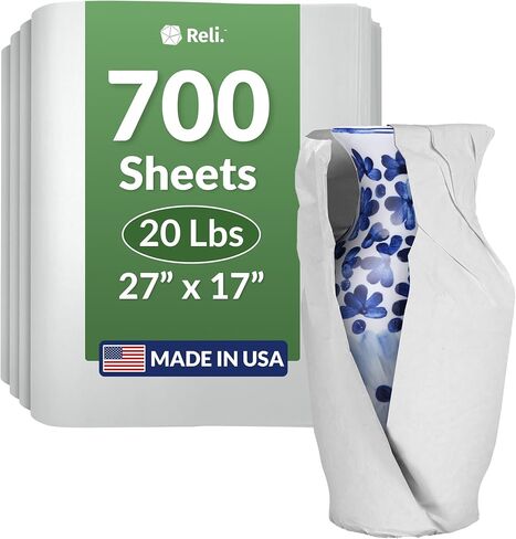 Reli. Newsprint Packing Paper (20 lbs), 700 Sheets | 27" x 17" | Packing Paper Sheets for Moving | Newspaper Box Filler | Perfect for Wrapping, Moving, & Packaging Supplies | Made in the USA in Kuwait