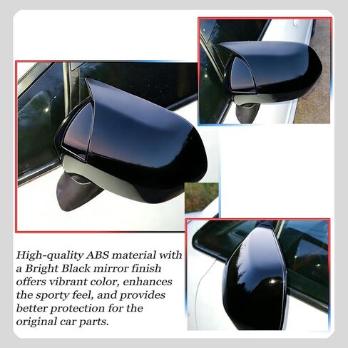 Side Mirror Cover,for Honda Civic 2006 2007 2008 2009 2010 2011, Bright Black Side Rear Mirror Covers Body Kit Accessories for Cars(Not for Coupe Model,Without Turn Signal) in Saudi Arabia