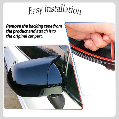 Side Mirror Cover,for Honda Civic 2006 2007 2008 2009 2010 2011, Bright Black Side Rear Mirror Covers Body Kit Accessories for Cars(Not for Coupe Model,Without Turn Signal) in Saudi Arabia