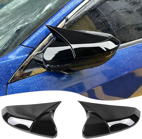 Side Mirror Cover,for Honda Civic 2006 2007 2008 2009 2010 2011, Bright Black Side Rear Mirror Covers Body Kit Accessories for Cars(Not for Coupe Model,Without Turn Signal) in Saudi Arabia