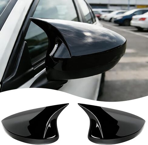 Side Mirror Cover,for Honda Civic 2006 2007 2008 2009 2010 2011, Bright Black Side Rear Mirror Covers Body Kit Accessories for Cars(Not for Coupe Model,Without Turn Signal) in Saudi Arabia