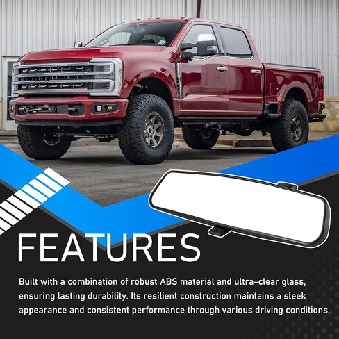 مرآة الرؤية الخلفية الداخلية تعتم يدويًا ليلاً ونهارًا متوافقة مع 2020-2025 Ford F-250 F-350 F-450 F-550 Super Duty Explorer Bronco Expedition Maverick Mustang يستبدل LU5Z17700B in Kuwait