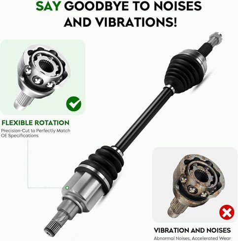 زوج (2) مجموعة عمود المحور الأمامي CVT (ناقل الحركة الأوتوماتيكي CVT فقط) لنيسان سنترا 1.8L (سيدان فقط) 2013 2014 2015 2016 2017 2018 2019، جانب السائق والراكب in Kuwait