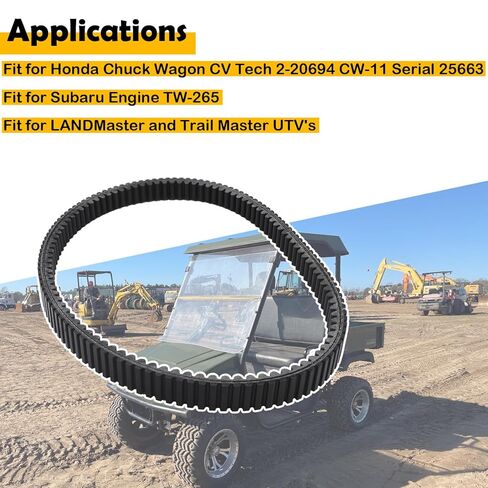 2-20694 Drive Belt Compatible with Honda Chuck Wagon CW-11 Serial 25663 & Later, CV Tech 2-20694, Subaru Engine TW-265, Fits Some LANDMaster & Trail Master UTVs in Kuwait