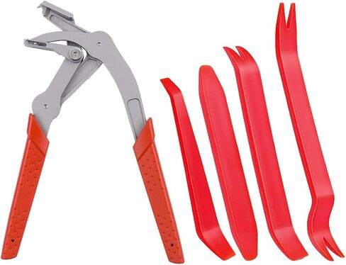 Car Clip Pliers, Panel Clip Removal Tool, Auto Clip Removal Pliers with 4Pcs Auto Trim Removal Tool Kit for Automotive Plastic Fasteners Damage-Free Interior & Exterior Disassembly Tool in Saudi Arabia