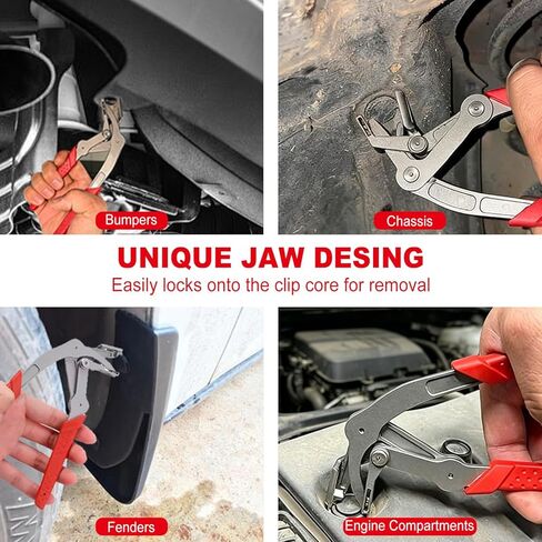 Car Clip Pliers, Panel Clip Removal Tool, Auto Clip Removal Pliers with 4Pcs Auto Trim Removal Tool Kit for Automotive Plastic Fasteners Damage-Free Interior & Exterior Disassembly Tool in Saudi Arabia