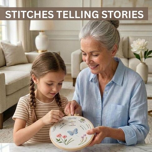 Embroidery Kit - Cross Stitch Kits for Adults and Begginers - Needlepoint Kits for Adults with Yarn and Threads Bundle by Two Hearts by Numbers in Kuwait