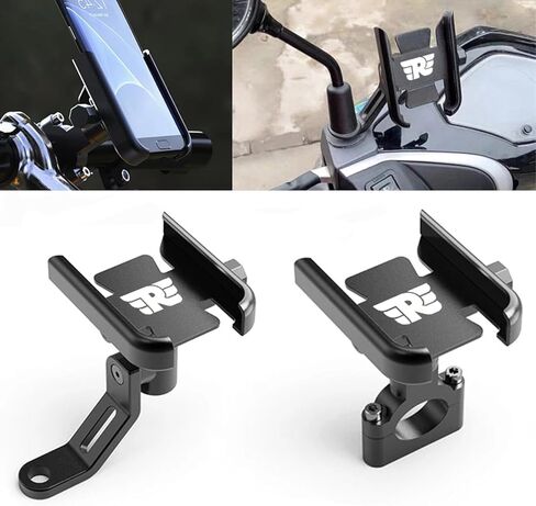 حامل هاتف للدراجات النارية لـ Royal Enfield Bullet/Meteor/Classic 350 500 Interceptor 650 Continental GT 535 Himalayan 411، حامل عالمي للهواتف الذكية GPS، حامل المقود، أسود، فضي in Kuwait