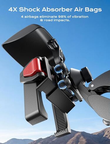 Motorcycle Phone Mount,[1s Auto Lock & Vibration Dampener]Anti-Shake Handlebar Cell Phone Clamp,360° Rotation Bike Phone Holder for iPhone 17 16 Pro Max, Samsung Galaxy S25 Ultra, 4.7-7.2" Smartphones in Saudi Arabia
