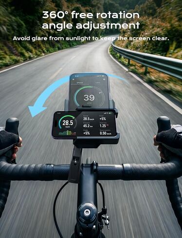 Motorcycle Phone Mount,[1s Auto Lock & Vibration Dampener]Anti-Shake Handlebar Cell Phone Clamp,360° Rotation Bike Phone Holder for iPhone 17 16 Pro Max, Samsung Galaxy S25 Ultra, 4.7-7.2" Smartphones in Saudi Arabia