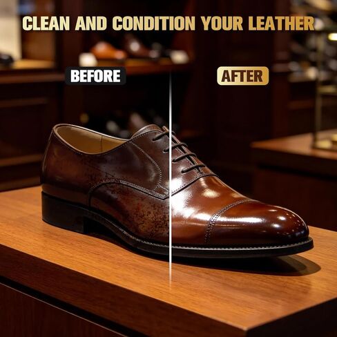 Leather Boot Care Kit, 7-in-1 Saddle Soap & Mink Oil for Leather Cleaning & Polish with 2 Horsehair Brush, Polishing Cloth, Microfiber Cloth, Leather Cleaner and Conditioner for Boots, Shoes, Couch in Saudi Arabia