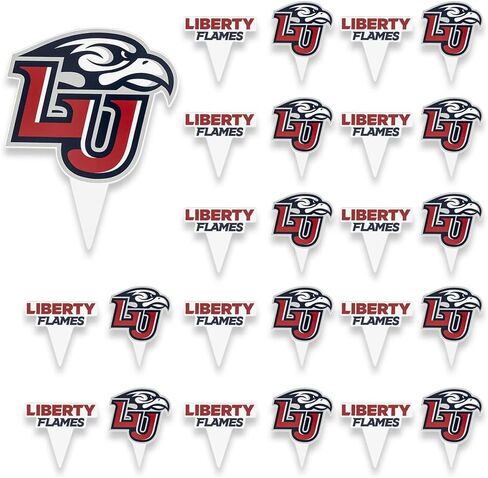مجموعة أغطية الكب كيك وأغطية الكيك من Desert Cactus Liberty University - LU Flames 25 قطعة من لوازم حفلات الطعام والديكورات والتخرج ويوم اللعب in Kuwait