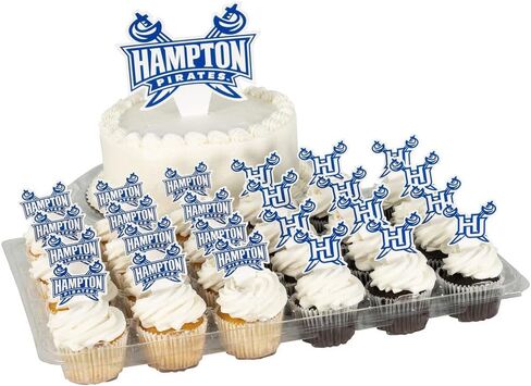 مجموعة أغطية الكب كيك من Desert Cactus Hampton University وأغطية الكيك - HU Pirates 25 قطعة من لوازم حفلات الطعام والديكورات والتخرج ويوم اللعب in Kuwait