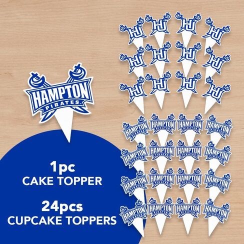 مجموعة أغطية الكب كيك من Desert Cactus Hampton University وأغطية الكيك - HU Pirates 25 قطعة من لوازم حفلات الطعام والديكورات والتخرج ويوم اللعب in Kuwait