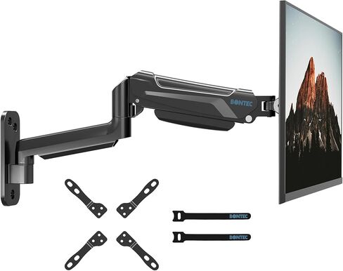 BONTEC Monitor Wall Mount Bracket for 13-32 Inch Screens, Fully Adjustable Gas Spring Monitor Arm, Height Adjustable, Tilt Swivel & Rotate, Holds up to 19.8 lbs, VESA 75x75, 100x100 mm in Saudi Arabia