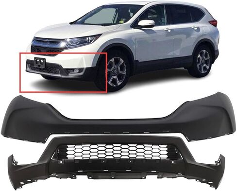 FitParts Compatible with Front Bumper Covers Kit 2017-2019 Honda CR-V EX LX Touring Sport Primed HO1014104 HO1015117, 04711TLAA00ZZ 71102TLAA00 in Kuwait