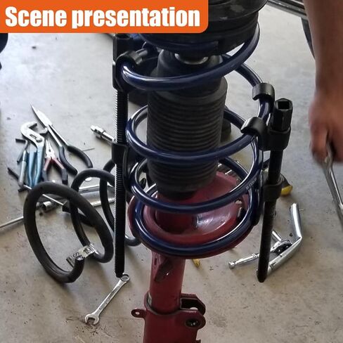 2PCS 14" Coil Spring Compressor Tool, Heavy Duty Auto Suspension Strut Installer Accessories, Universal Macpherson Coil Spring Compressor Kit with 2 Steel Jaws (Black) in Saudi Arabia