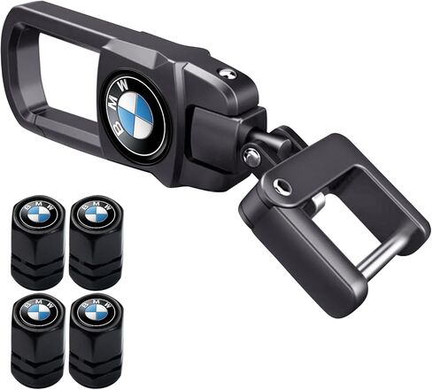 لسلسلة مفاتيح BMW، أغطية جذعية صمام سبيكة ومجموعة مفاتيح السيارة متوافقة مع سلسلة BMW 1 3 5 6 X1 X3 X7 X5 X6 Z4 7 M، أسود in Kuwait