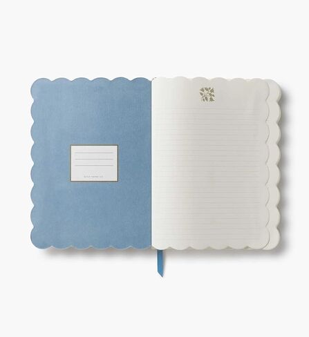 شركة RIFLE PAPER CO. Helena Softcover Journal 150 صفحة مسطرة، 8.5 بوصة طول × 6.25 بوصة عرض، غطاء لوح صلب مغلف بالورق من الكتان، يتضمن إشارة مرجعية لشريط Grosgrain in Kuwait