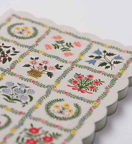 شركة RIFLE PAPER CO. Helena Softcover Journal 150 صفحة مسطرة، 8.5 بوصة طول × 6.25 بوصة عرض، غطاء لوح صلب مغلف بالورق من الكتان، يتضمن إشارة مرجعية لشريط Grosgrain in Kuwait