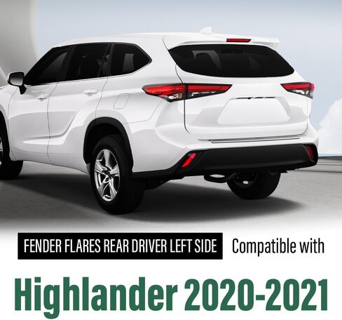 LQI Fender Trim Moulding للسائق الخلفي الجانب الأيسر متوافق مع Toyota Highlander 2020-2023 750880E030، TO1790116 in Kuwait