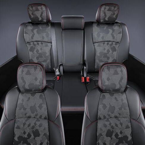 Carlimeki Leather Seat Covers Custom Fit for Toyota 4Runner 6th Gen (2025-2027) - Fully Covered - Fit Like a Glove - Center Console Armrest Covers Included - for 5-Seater Model Only, Camoflage Black in Saudi Arabia