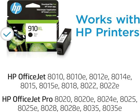 حزمة خرطوشة حبر HP 910 - 910XL أسود عالي الإنتاجية (3YL65AN) + 910 سماوي أرجواني أصفر 3 عبوات (3YN97AN) | يعمل أوفيس جيت 8010، 8015، 8022؛ سلسلة أوفيس جيت برو 8020، 8025، 8035 in Kuwait