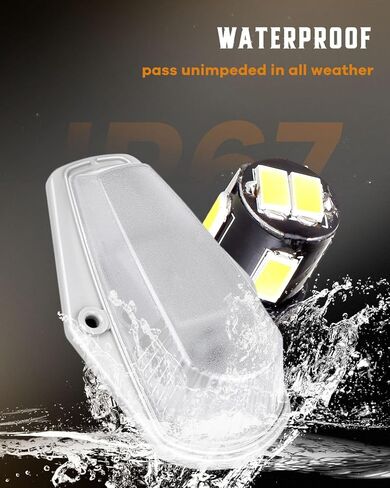 cciyu 5x غطاء واضح سقف الكابينة تشغيل أضواء الجمعية حزمة الأسلاك + أبيض 6-5730-SMD LED أضواء علامة التخليص مجموعة ضوء علامة الكابينة لشاحنة 1973-1997 Ford F150 F250 F350 Super Duty in Kuwait