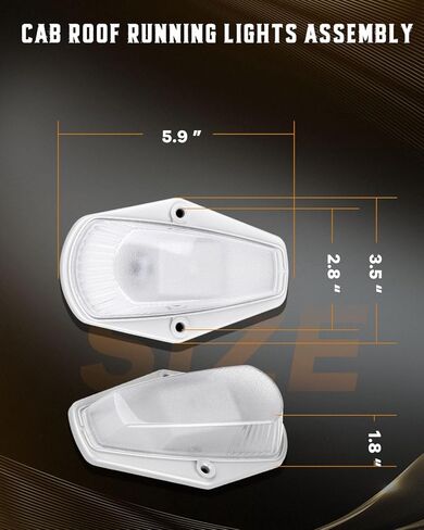cciyu 5x غطاء واضح سقف الكابينة تشغيل أضواء الجمعية حزمة الأسلاك + أبيض 6-5730-SMD LED أضواء علامة التخليص مجموعة ضوء علامة الكابينة لشاحنة 1973-1997 Ford F150 F250 F350 Super Duty in Kuwait
