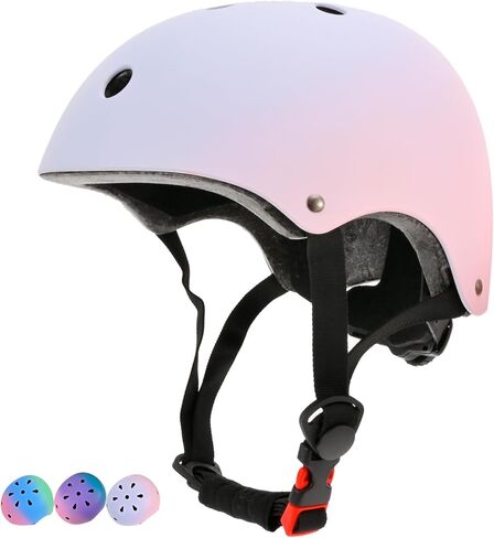 Adjustable Kids Bike Helmet for Girls Boys Youth, Color Gradient Kids Protective Helmets for Multi-Sports Bicycle Cycling Skateboard Scooter Skating in Saudi Arabia