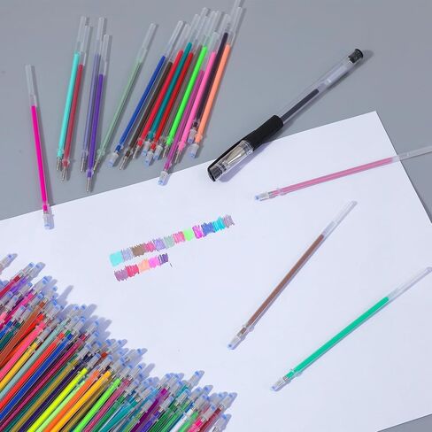 400 قطعة من عبوات حبر جل الألوان، عبوات حبر جل نيون لامعة يمكن استبدال خراطيش التلوين، DIY، سجل القصاصات، البطاقات والديكور - ألوان الباستيل والمعادن والنيون والبريق، 100 لون in Kuwait