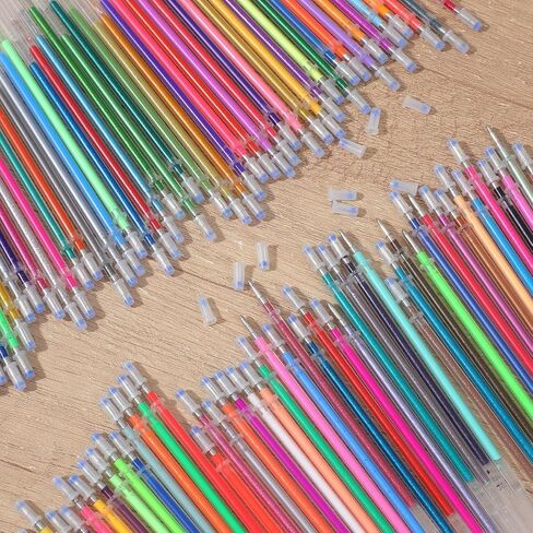 400 قطعة من عبوات حبر جل الألوان، عبوات حبر جل نيون لامعة يمكن استبدال خراطيش التلوين، DIY، سجل القصاصات، البطاقات والديكور - ألوان الباستيل والمعادن والنيون والبريق، 100 لون in Kuwait